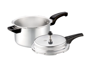 Casserole à pression en aluminium haute performance et robuste de 5 litres avec base compatible induction, revêtement antiadhésif durable à l'extérieur - Product Image 1