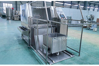 LONKIA Automatique Haute Pression Boîte Plateau Lavage Nettoyage Machine Chariot Machine à Laver Viande Fruits Légumes Chariot Laveuse