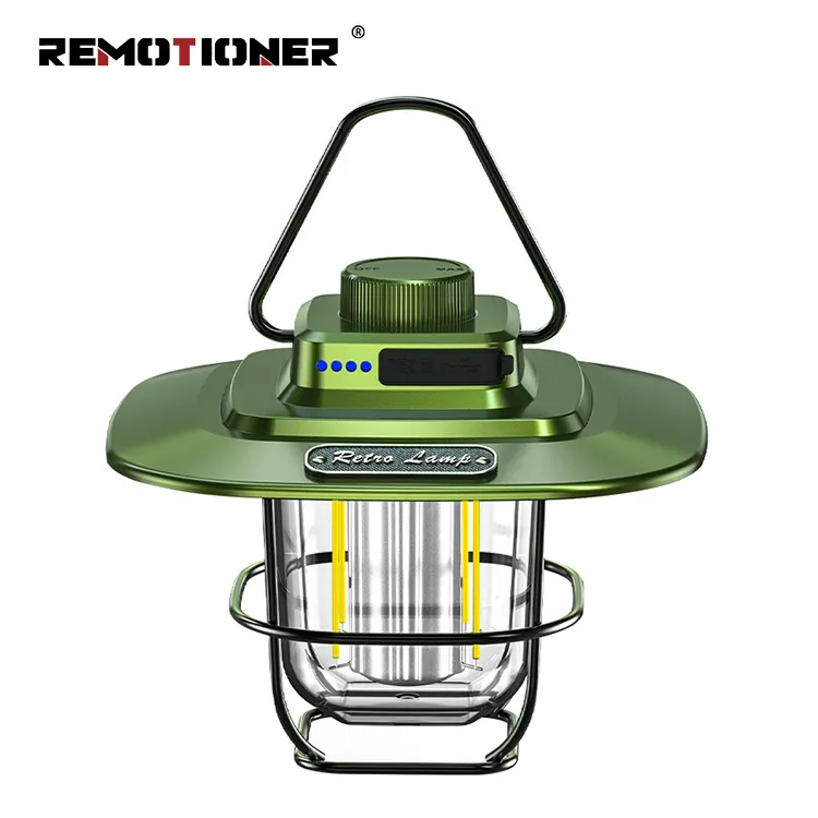 Portable Camp Lantern USB Recharge Camping Lamps Tent Travel Light Vintage Outdoor LED Lighting