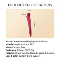 Pinces à bec de canard professionnelles 7 couleurs C116, haute brillance, pour salon, pinces de sectionnement, épingles à cheveux de coiffure avec ressort en alliage