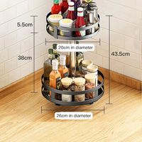 Vente en gros de nouveaux organisateurs de cuisine multifonctionnels rotatifs pour comptoir, support de rangement pour bouteilles d'huile, de sel, de sauce, de vinaigre, organisateur d'épices