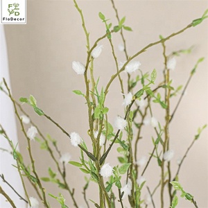 Ramas de Sauce Plateado al por Mayor con Frutos, Flores de <span class=keywords><strong>Salix</strong></span> Argyracea, Decoración Verde para el Hogar y Fiestas - Product Image 4