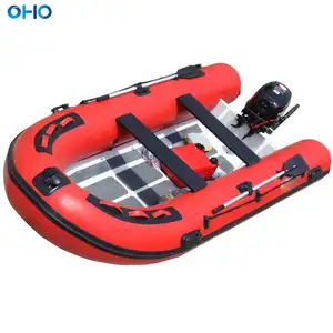 OHO पीवीसी Hypalon Inflatable एल्यूमीनियम नाव के साथ कस्टम आकार रंग लोगो एयर मछली पकड़ने की नाव