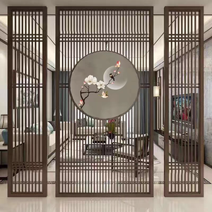 Nouvelle cloison de séparation en acier à grain de bois de style chinois, résistante au feu, à la saleté et à l'usure, à montage au sol pour bureau - Product Image 1