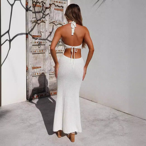 Nuevo vestido hueco <span class=keywords><strong>de</strong></span> punto Sling vendaje costura <span class=keywords><strong>playa</strong></span> vacaciones - Product Image 2