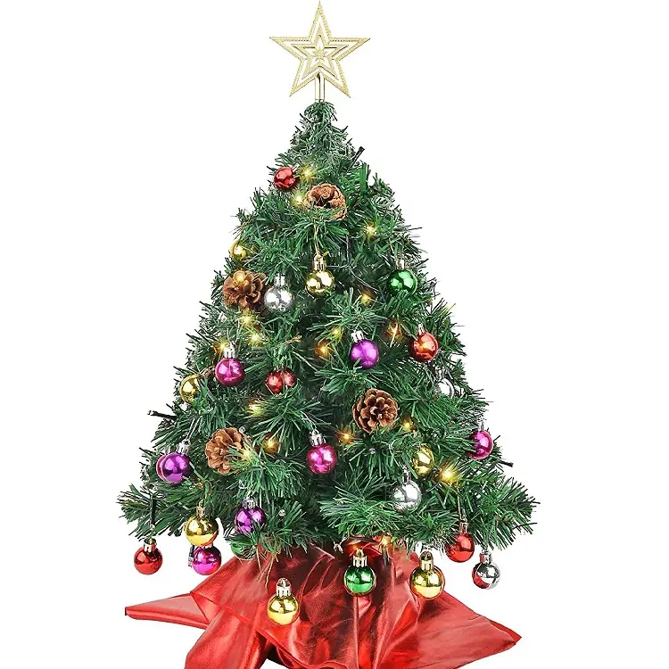 Conjunto de árvore de Natal mais vendido de fábrica, conjunto de decoração de árvore de Natal para centro comercial de 45 cm/60 cm, árvore de luz familiar