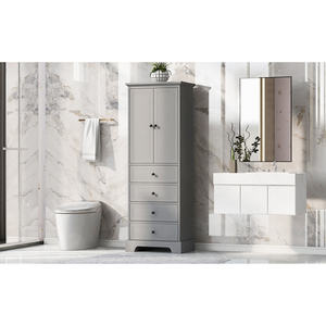 Adjustable DB <b>Storage</b> <b>Cabinet</b> with 2 Doors and 4 Drawers MDF Board with Painted Finish for Bathroom or Office Use - Product Image 3