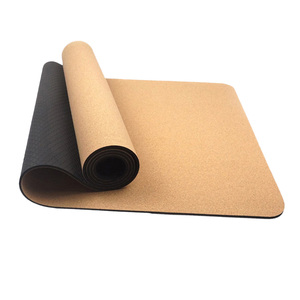 Tapis de yoga en liège en caoutchouc de 5mm de long feuille de mise à la terre <span class=keywords><strong>d</strong></span>'entraînement écologique pour l'approvisionnement en exercice essentiel de fitness - Product Image 1