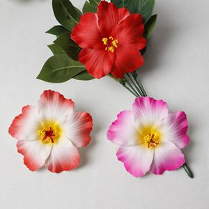 EVA Hawaii Island Mousse Artificielle Hibiscus Tête <span class=keywords><strong>Fleur</strong></span> Simulé Frangipanier Accessoires Séché En Plastique Fleurs Pinces À Cheveux - Product Image 4