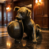 Sculpture ludique de chiot Labrador en bronze - Statue de chien grandeur nature sur mesure avec options personnalisées, sculpture en bronze