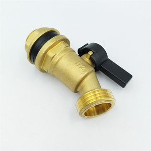 Robinet de jardin sans plomb à quart de tour 1/2" 3/4" mâle, Robinet de raccordement, Robinet à bille 1/4 de tour, Robinet en laiton <span class=keywords><strong>pour</strong></span> réservoir d'eau, baril, récupération d'eau de pluie - Product Image 5