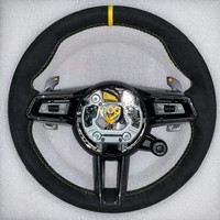 Volant en Suédine et Fibre de Carbone de Haute Qualité Personnalisé pour Porsche Panamera Macan Cayenne Cayman 911 718 987 970 958 997
