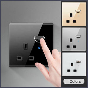 LangYeao Factory 1/2/Gang Way Toggle Light Smile Button Wand schalter & Steckdosen mit schwarzer Glasscheibe für zu Hause - Product Image 4