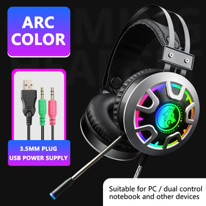 Hoya-écouteurs professionnels 7.1 LED, clavier, souris filaire, pour Pc, métal, casque d'écoute de jeu, HG21, Oem, bon marché - Product Image 6