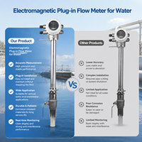 Débitmètre à insertion magnétique électromagnétique pour l'eau, en acier inoxydable, personnalisable OEM
