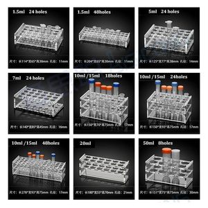 Support pour tubes à centrifuger en verre organique transparent 10 ml 48 trous pour usage en laboratoire - Product Image 5