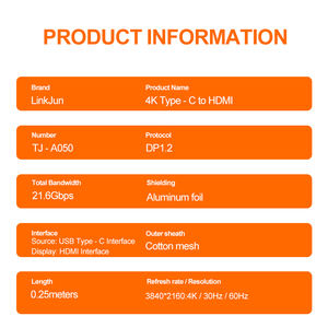USB C mâle pour HDMI femelle <span class=keywords><strong>4K</strong></span> câble adaptateur PVC coque en alliage d'aluminium pour <span class=keywords><strong>4K</strong></span> affichage TV écran miroir fonction pour Microphone - Product Image 3
