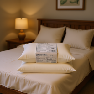 Ensemble de taies d'oreiller en viscose de bambou, taille Queen, 2 pièces, couleur crème, certifié Oeko-Tex, literie pour la maison - Product Image 2