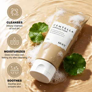 Espuma Limpiadora Facial de Centella Asiática de Marca Blanca 100ml para Limpieza Profunda, Calmante, Hidratante y Espuma Densa, Refrescante para la Piel - Product Image 3