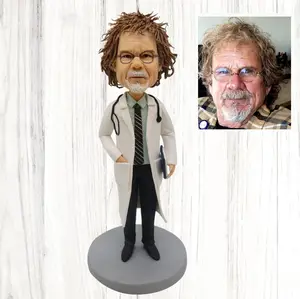 Özel Bobbleheads doktor tamamen özelleştirilebilir polimer kil kişiselleştirilmiş Bobbleheads doğum günü için en iyi hediyeler noel