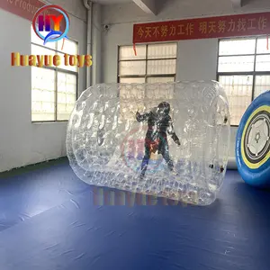 Transparent Colorful Durable PVC Inflatable Water Roller, Water Rolling Balls, clear sealed TPU cylinder zorb rollers