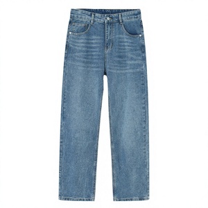 Jeans de Mezclilla Lavados con Piedras de Cintura Alta y Pierna Recta para Hombre, Pantalones Casuales de Algodón para Primavera - Product Image 2