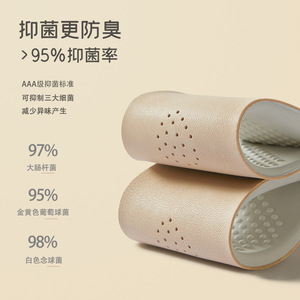 Leather Insole Cowhide Latex Arch Support Shock Absorbing Breathable Sweat Wicking Soft Sole Full Length - Product Image 4