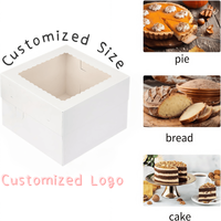 Grandes boîtes à pâtisserie écologiques avec fenêtre transparente | Emballage de dessert blanc robuste pour gâteaux, macarons et tartes