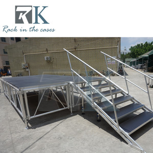 เวทีอลูมิเนียมพร้อมบันไดและราวกันตกสำหรับงานกลางแจ้ง แท่นเวทีแบบพกพา - Product Image 5