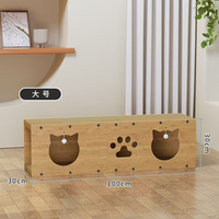 Novayapetix Tunnel à gratter écologique pour chat, jouet durable en carton, griffoir, lit plat, protecteur de meubles pour chat