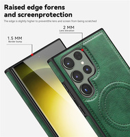 Étui de téléphone de charge sans fil en cuir PU de luxe support de couverture arrière magnétique pour Samsung S22 S23 Plus S24 Ultra