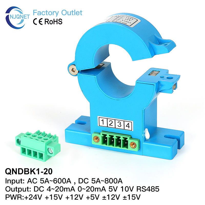 Split Core Current Sensor RS485 Current Transformer Ct Clamp AC DC 20A 30A 50A 100A 200A 300A Hall Effect Current Transducer