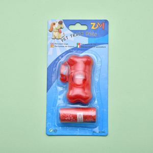 Sacs à déjections canines en forme d'os, 2 rouleaux avec emballage cartonné, sacs imprimés pour chien avec distributeur inclus - Product Image 1