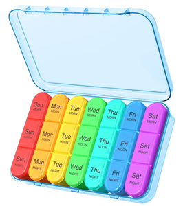 Caja de Pastillas Portátil A370, Organizador de Pastillas para 3 Tomas Diarias, Estuche Semanal para 7 Días, Organizador de Medicamentos, Gran Venta en AMZ - Product Image 1