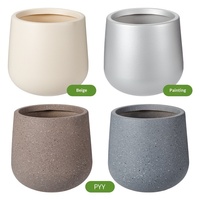 Pots de fleurs en plastique imitation ciment de grand diamètre pour arbres artificiels et fleurs artificielles, style épuré, vente en gros fabricant