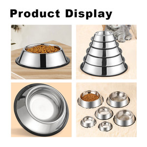 Comedouro para Pet por Atacado em Aço Inoxidável Ecológico à Prova de Derramamento e Tigela de Água com Base Antiderrapante - Product Image 6