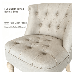 <span class=keywords><strong>Fauteuil</strong></span> compact 100% lin capitonné, chaise d'appoint avec pieds en chêne massif, couleur et taille personnalisables, chaise de détente <span class=keywords><strong>pour</strong></span> chambre, B&B, café - Product Image 2