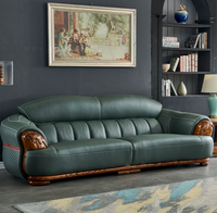 Ensemble de canapés en bois massif de haute qualité, design moderne et luxueux, couleur personnalisée, pour salon de villa.