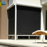 Persianas enrollables impermeables para exteriores, persianas baratas con cremallera para toldo pérgola