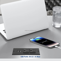 Regleta de Enchufes Empotrable para Escritorio, Tamaño Pequeño, con Puerto USB-A, Extensor de Enchufe Oculto para Mostrador/Pared