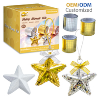Kit de mosaïque brillante DIY, ornement suspendu en mousse étoile vierge avec rouleaux de ruban mosaïque miroir holographique, jouet artistique pour enfants, fête de fin d'année