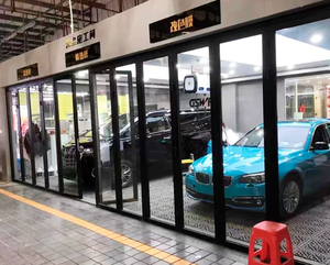 <span class=keywords><strong>Porte</strong></span> <span class=keywords><strong>pliante</strong></span> Broken Bridge en alliage d'aluminium avec verre, pour salle de lavage de voitures, s'ouvre en douceur <span class=keywords><strong>sans</strong></span> rails inférieurs - Product Image 3