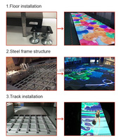 Pantallas LED Digitales Interactivas a Todo Color para Interiores, Paneles LED de Piso para Bailar en 3D de 500x1000mm, P2.9, P3.91, P4.81