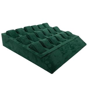 Luxuriöse Uhrenaufbewahrungsbox mit 18 Fächern, grünes PU-Material, schlagfestes Uhren-<span class=keywords><strong>Display</strong></span>-Rack für die Schaufenstertheke - Product Image 1