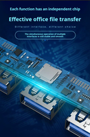 Hub USB 3.0 Tipe-C 4 Port Pabrikasi dengan Antarmuka Ganda, Adaptor Multi-Splitter dari Aluminium Alloy, OTG untuk Ponsel dan Komputer, Tersedia
