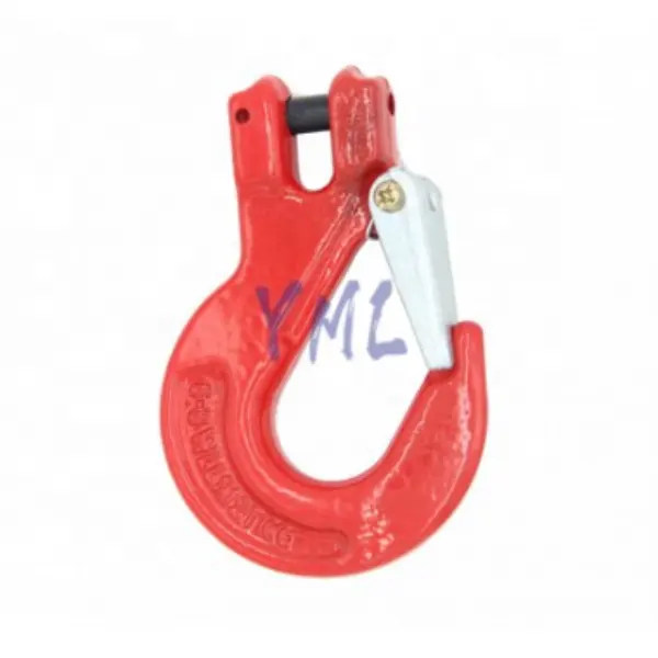 G80 kait Sling Clevis dengan kait cetak, warna kuning/merah