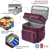 Sac à déjeuner pour femmes et hommes, boîte à déjeuner extensible à double compartiment, sac isotherme 15L OEM ODM
