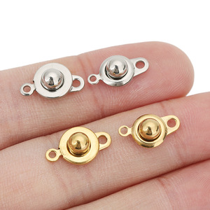 Cierre de presión redondo de acero inoxidable de 6 mm, 8 mm y 9 mm para la fabricación de pulseras, conector de joyería DIY, hebilla de extremo. - Product Image 4
