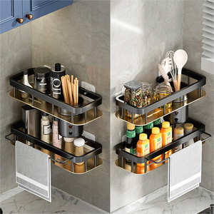 <span class=keywords><strong>Estante</strong></span> organizador de cocina OEM, almacenamiento de esquina de utilidad picante, <span class=keywords><strong>estante</strong></span> de acero al carbono montado en la pared para uso en el baño, diseño de fábrica - Product Image 2