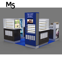 Kunden spezifische optische Brille Shop Innen architektur Dekoration Holz Brillen Display Showcase LED maßge schneiderte Optiker Kiosk Möbel